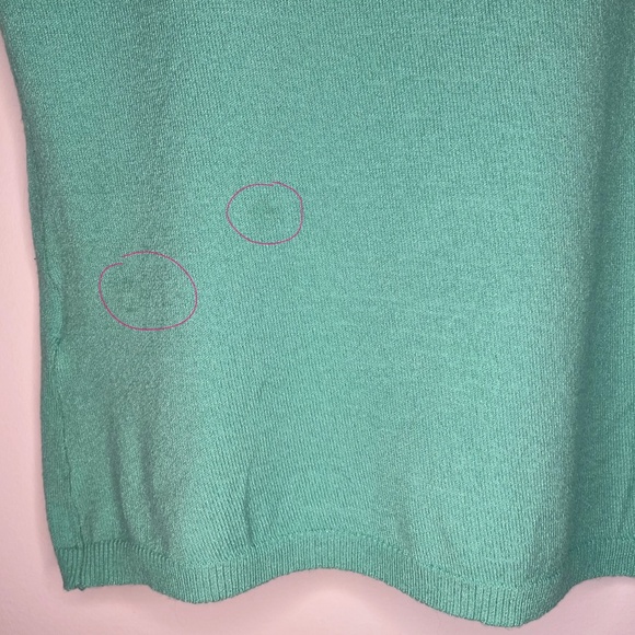 Jamie Sadock Sleeveless Knit Top – Teal with Yellow & Black Stripes - Picture 7 of 9